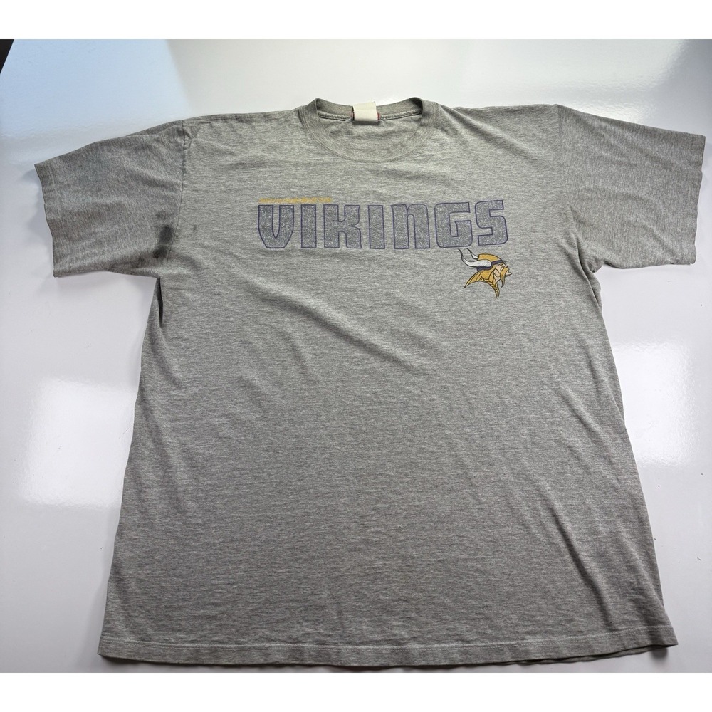 Vintage 90s Minnesota Vikings NFL Gray Majestic USAmade Single Stitch T-Shirt XL